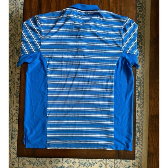 Under Armour Blue & White Striped Activewear Polo Shirt Men's XXL Golf Casual - Picture 7 of 7